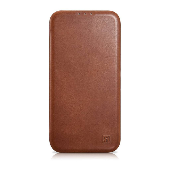 iCarer CE Oil Wax Premium Leather Folio Case Leather Case for iPhone 14 Flip Magnetic MagSafe Brown (AKI14220705-BN)