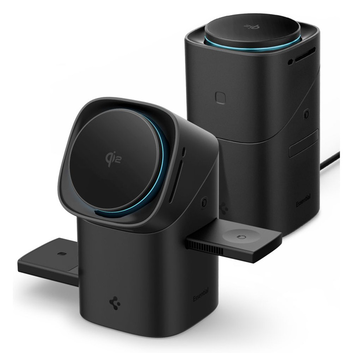 SPIGEN ESSENTIAL EF223MS 3IN1 QI2 ROTARY MAGSAFE WIRELESS CHARGER BLACK