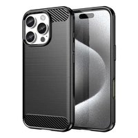 Carbon Case Silikonhülle für iPhone 16 Pro - Schwarz