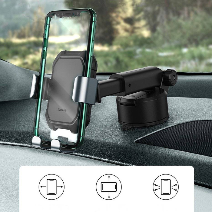 Baseus Gravity Car Mount Dashboard Windshield Phone Bracket Holder black (SUYL-TK01)
