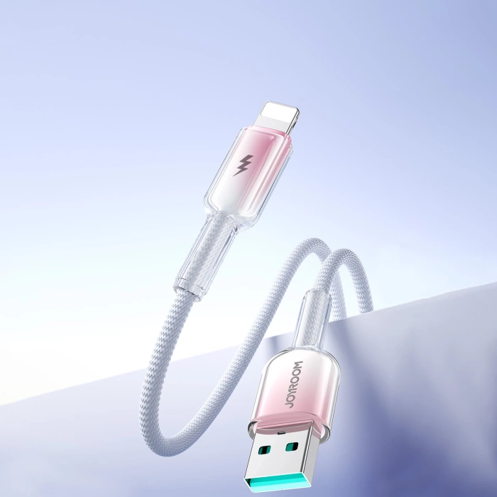 Joyroom S-A42 Crystal-Clear Serie 3A USB-A – Lightning Kabel 1,2 m – Weiß