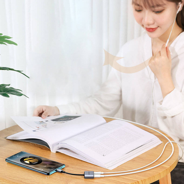 Ugreen CM231 USB-C to 3.5mm Audio Adapter with PD Grey