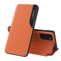 Cuir Eco View Case étui élégant coque avec rabat et fonction stand Samsung Galaxy A72 4G orange
