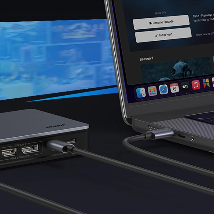 Adapter HUB UGREEN CM615 USB-C 2x USB-A, 1x USB-C 3.1, 2x HDMI, 2x DP, SD/TF, RJ45, 2x DP, SD/TF, RJ45