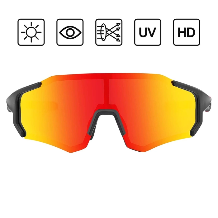 Lunettes de vélo polarisantes Rockbros 10182 - rouge