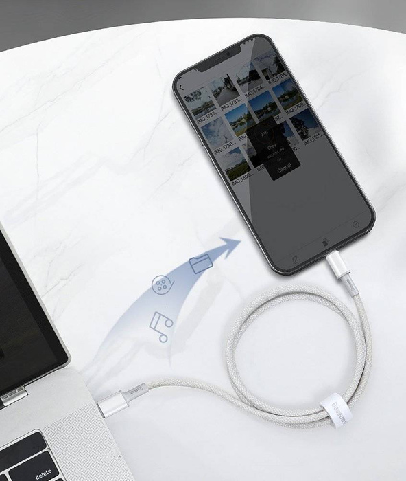 Baseus USB Type C kabel - Lightning rychlé nabíjení Výkon 20 W 1 m černý (CATLGD-01)