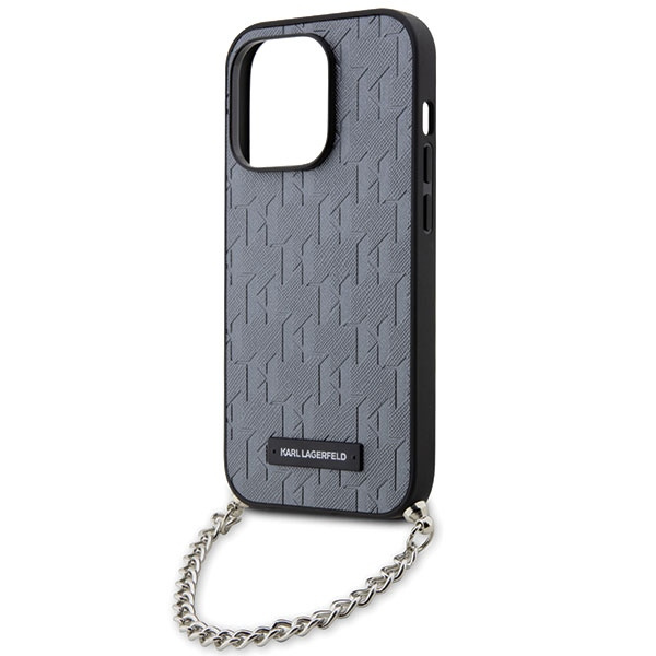 Case Karl Lagerfeld KLHCP14LSACKLHPG iPhone 14 Pro 6.1" silver/silver hardcase Saffiano Monogram Chain Case