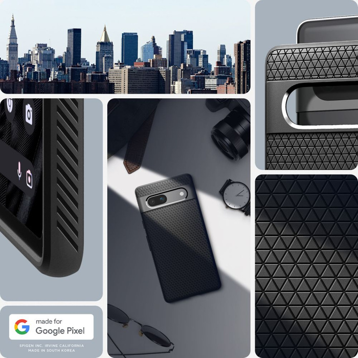Hülle Spigen Liquid Air Google Pixel 7A MATTE Schwarz Case