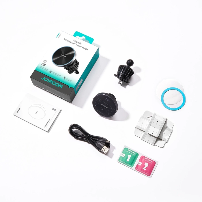 Joyroom magnetic car holder 15W wireless charger for air vent black (JR-ZS240)