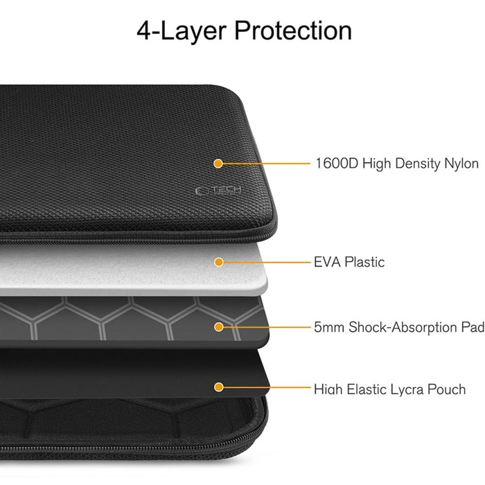 TECH-PROTECT HARDPOUCH LAPTOP 15-16 BLACK/BLACK