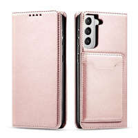 Pouzdro na magnetickou kartu pro Samsung Galaxy S22 + (S22 Plus) Pouch Wallet Card Holder Pink