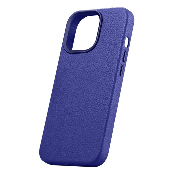iCarer Litchi Premium Leather Case iPhone 14 Pro Étui en cuir magnétique avec MagSafe Bleu foncé (WMI14220710-DB)
