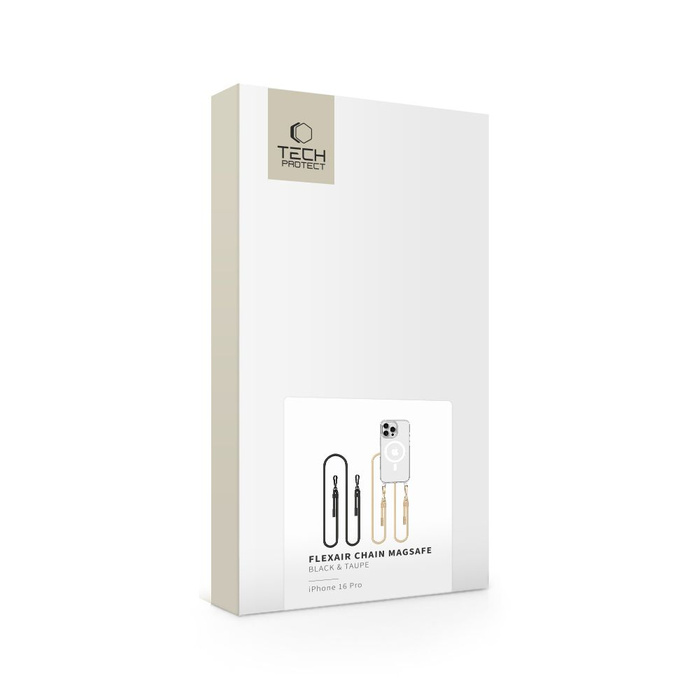 Etui TECH-PROTECT FLEXAIR CHAIN MAGSAFE IPHONE 16 PRO BLACK & TAUPE