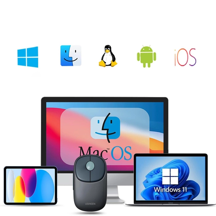 UGREEN FUN+ MU102 Souris sans fil 2.4G+BT (Bleu)