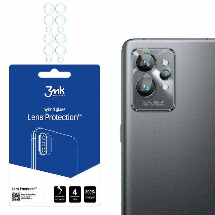 3MK Realme GT 2 Pro Lens Protect Hybrid Szkło Protection Fényképezőgép objektívhez 4db. Üveg