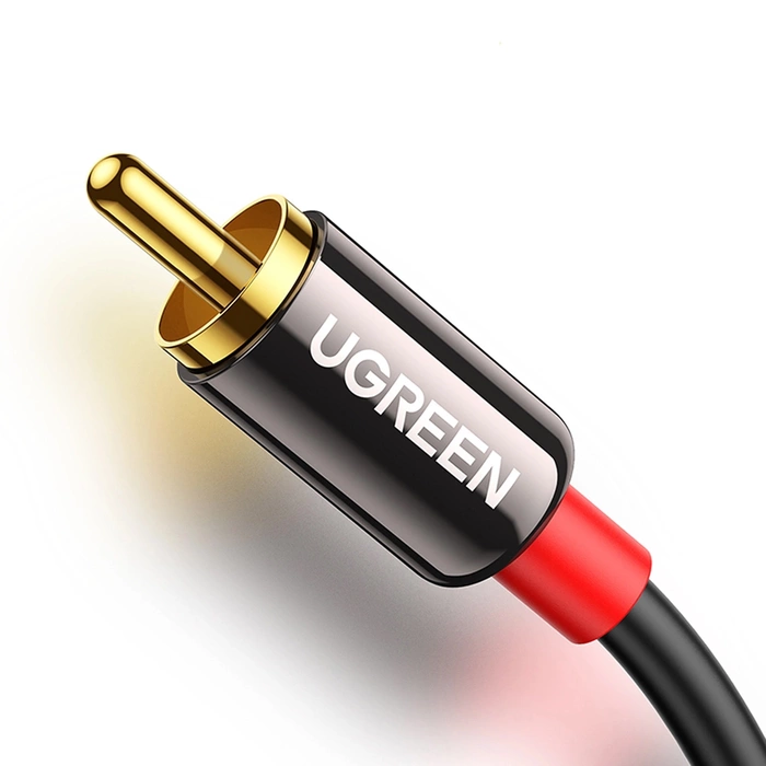 Kábel Jack na 2RCA (Cinch) UGREEN AV116 3,5 mm 1 m (čierny)