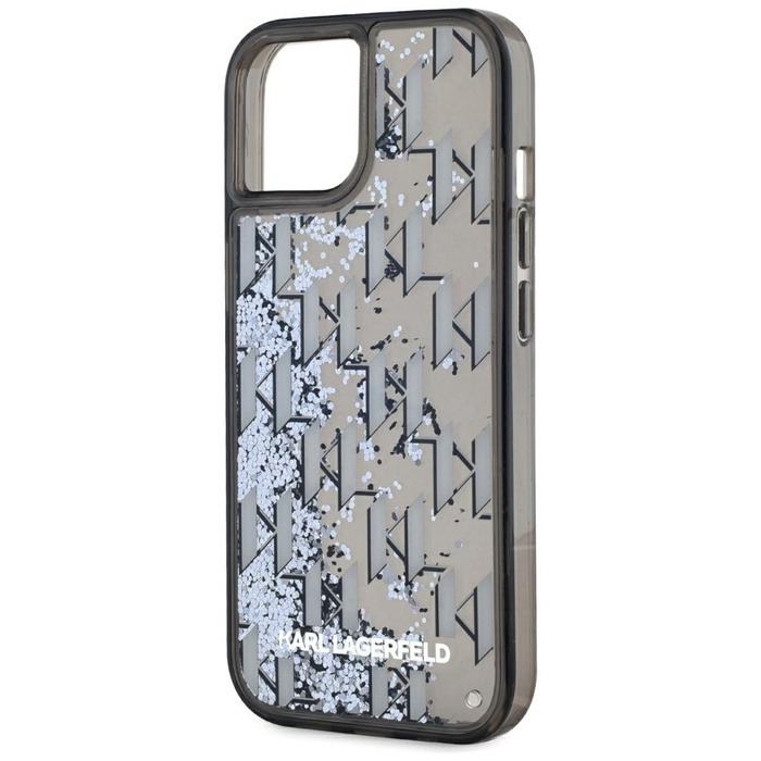 Etui Karl Lagerfeld Liquide Glitter      Monogram Gradient do iPhone 15 czarny