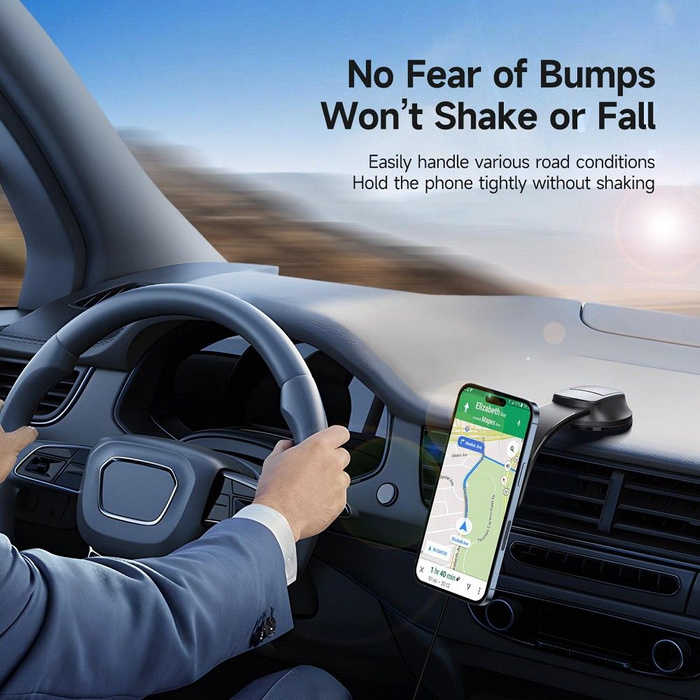 DUZZONA V3 - uchwyt samochodowy indukcyjny do deski kompatybilny z MagSafe 15W czarny