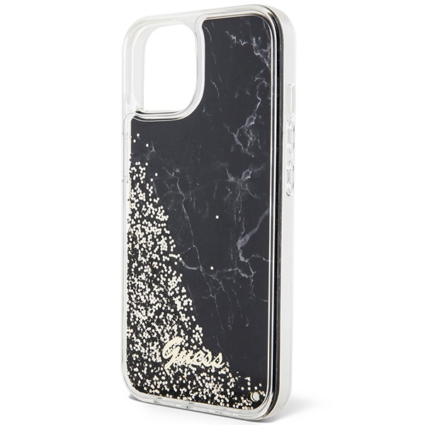 Cover Guess GUHCP14SLCSGSGK iPhone 14 6,1" nero/nero durocase Liquid Glitter Marmo Case