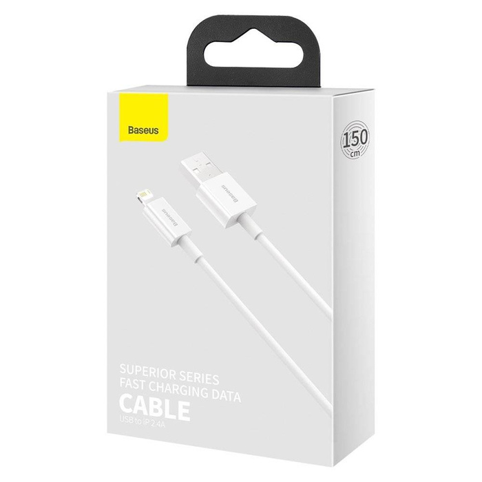 Baseus Superior Câble  USB - Lightning 2,4A 1,5 m Blanc (CALYS-B02)