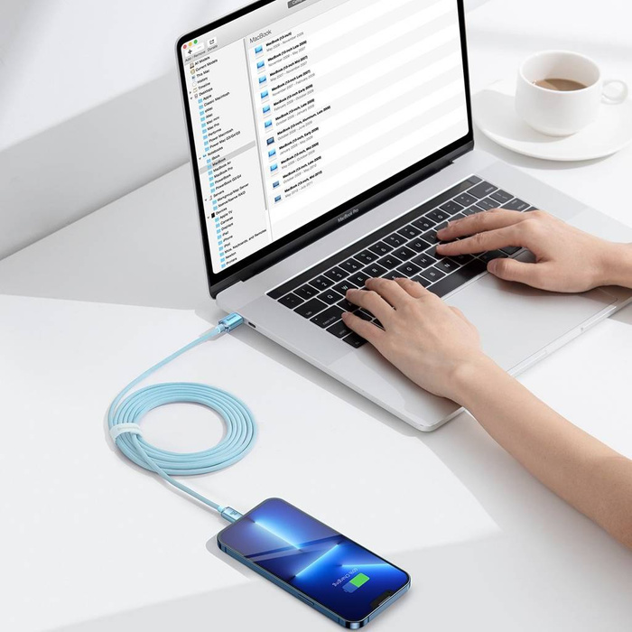 Baseus Crystal Shine Series USB Type C Kabel - Lightning Fast Charging Power Delivery 20W 2m blau (CAJY001403)