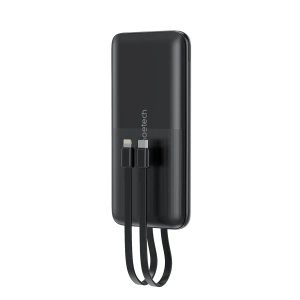 Choetech Powerbank B654 10000mAh 22.5W USB-A / USB-C / micro USB with built-in cable USB-C / Lightning - black