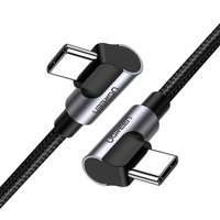 Ugreen rechtwinkliges Kabel mit seitlichem Stecker USB Type C - USB Type C Power Delivery Quick Charge FCP 3 A 1 m grau (70529 US323)
