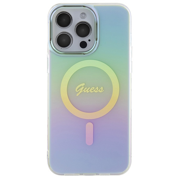 Etui Guess GUHMP15LHITSQ iPhone 15 Pro 6.1" turkusowy/turquoise hardcase IML Iridescent MagSafe Case