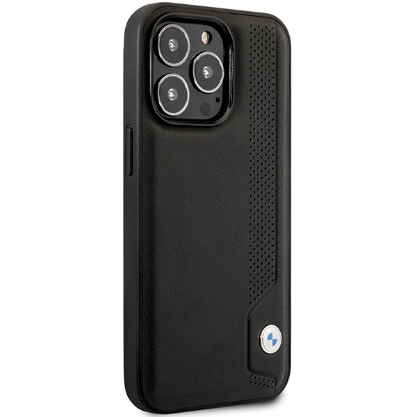 Hülle BMW BMHCP14L22RBDK iPhone 14 Pro 6.1" schwarz/schwarz hartcase Leder Blue Dots
