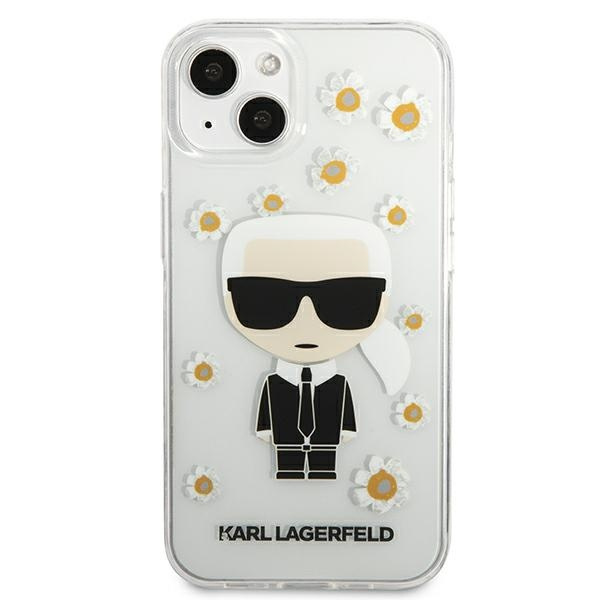 Hülle KARL LAGERFELD Apple iPhone 13 Mini-Blume Iconic Karl Klar Case