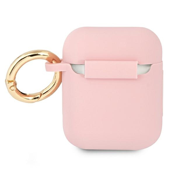 Case Guess GUA2SSSI AirPods cover pink / pink Silicone Vintage Script