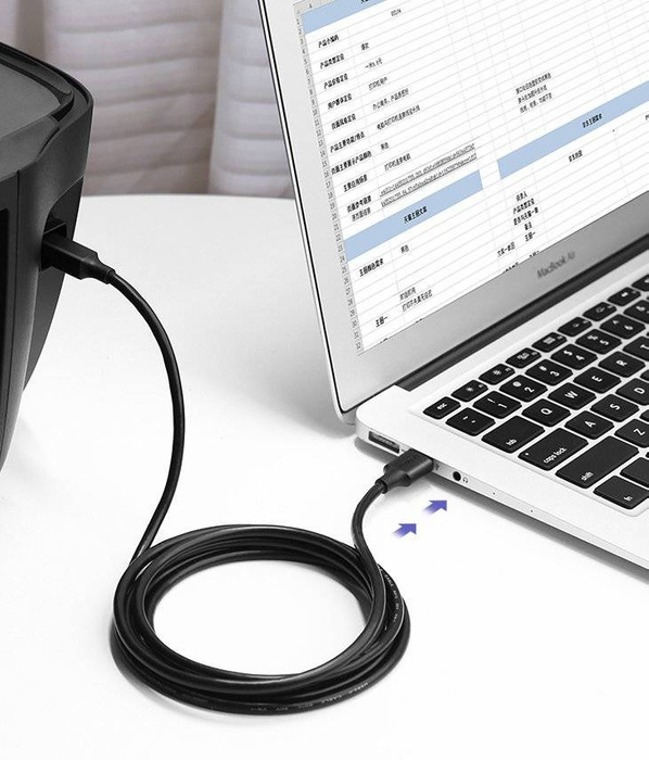 Ugreen USB Type B printer cable (male) - USB 2.0 (male) 480 Mbps 1.5 m black (US135 10350)