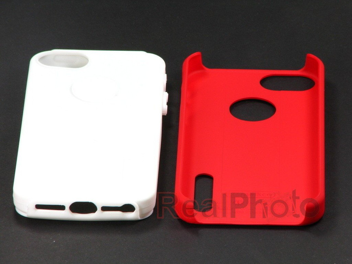 Pouzdro iPhone 5 5S SE MELKCO Dual Layer RED / White
