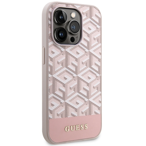 Cover Guess GUHMP14XHGCFSEP iPhone 14 Pro Max 6,7" rosa/rosa case GCube Stripes MagSafe Case