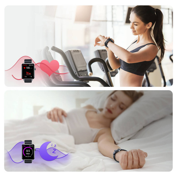 Montre intelligente Joyroom Fit-Life Series avec fonction de réponse aux appels IP68 noir (JR-FT5)