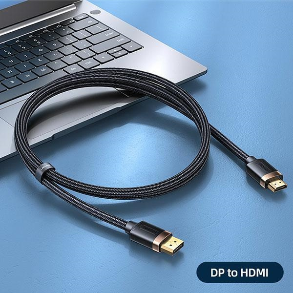 USAMS Câble DP - HDMI U74 2.0m noir/noir 4K HD SJ530HD01 (US-SJ530)
