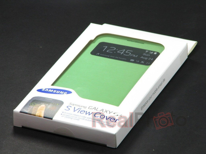 Tok SAMSUNG Galaxy S4 SIV I9500 I9505 Telefontok Flip S-VIEW EF-CI950BWEG zöld