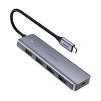 Ugreen HUB USB Typ C Splitter - 4x USB 3.2 Gen 1 mit USB Typ C Stromanschluss grau (CM219 70336)