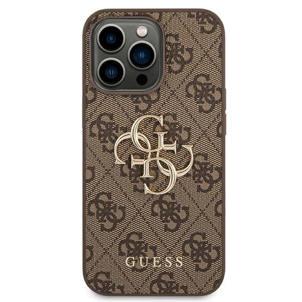 Hülle Guess iPhone 14 Pro 6.1" braun/braun hartcase 4G Big Metal Logo