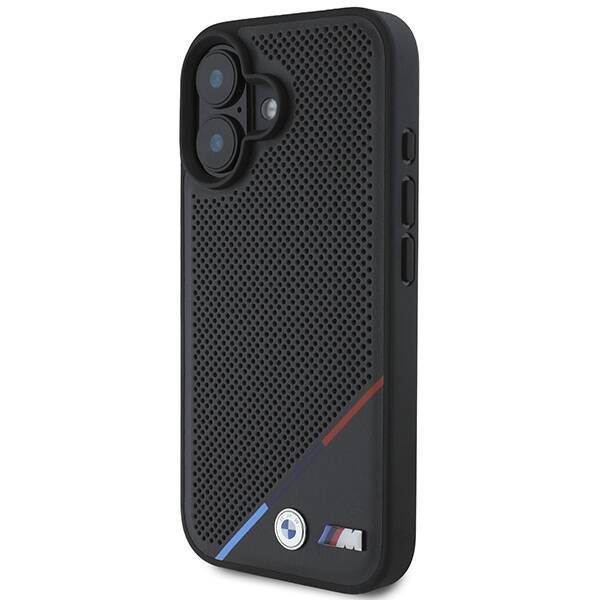 Funda BMW iPhone 16 Plus 6.7" negro/negro durocase M Perforated Tricolor Line MagSafe