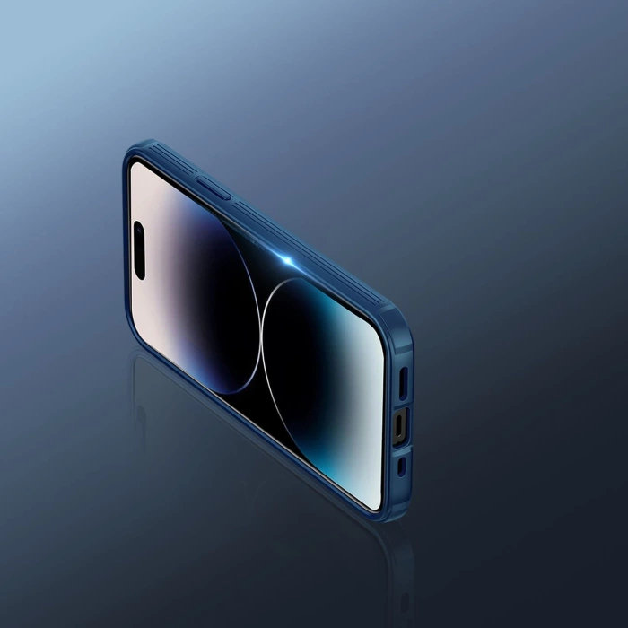 Etui Nillkin CamShield Pro Magnetic Case etui iPhone 14 Pro Max pokrowiec osłona na aparat kamerę niebieski (z MagSafe)