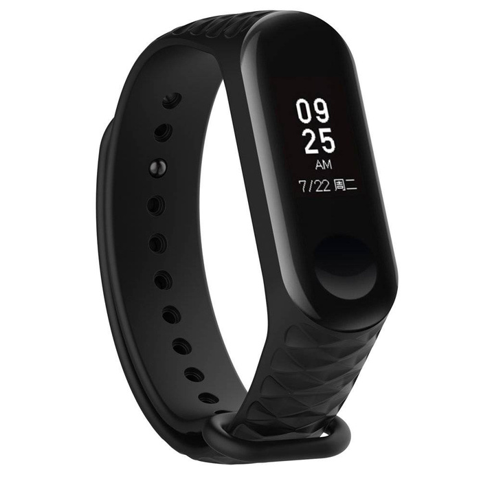 Náhradní silikonový náramek řemínek pro Xiaomi Mi Band 4 / Mi Band 3 Diamond black