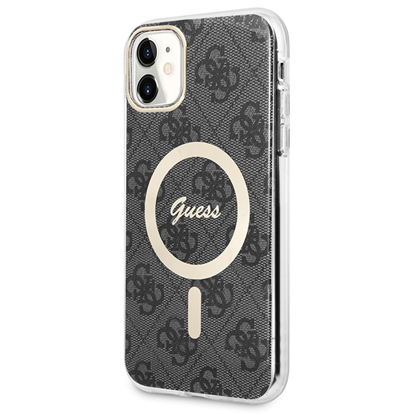 Set Case Guess Case+Charger iPhone 11 6.1" black/black hard case 4G Print MagSafe