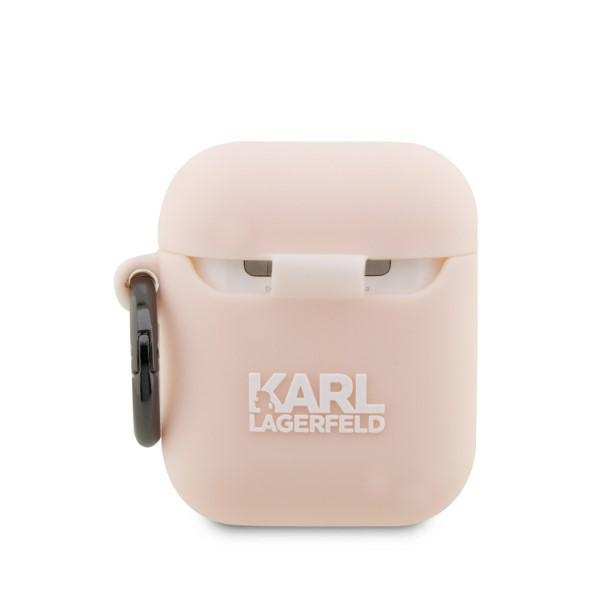 Karl Lagerfeld KLA2RUNIKP AirPods 1/2 funda rosa/rosa Silicona Karl Head 3D