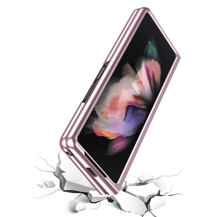 Plating Case hard case Electroplating frame Cover for Samsung Galaxy Z Fold 3 blue