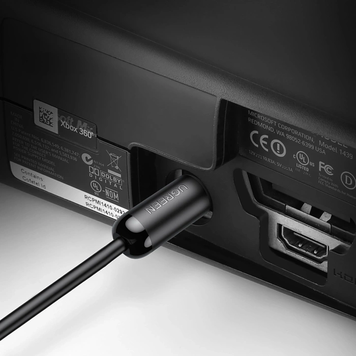 Ugreen cavo ottico cavo audio 2 m fibra ottica digitale Toslink SPDIF grigio (70892)