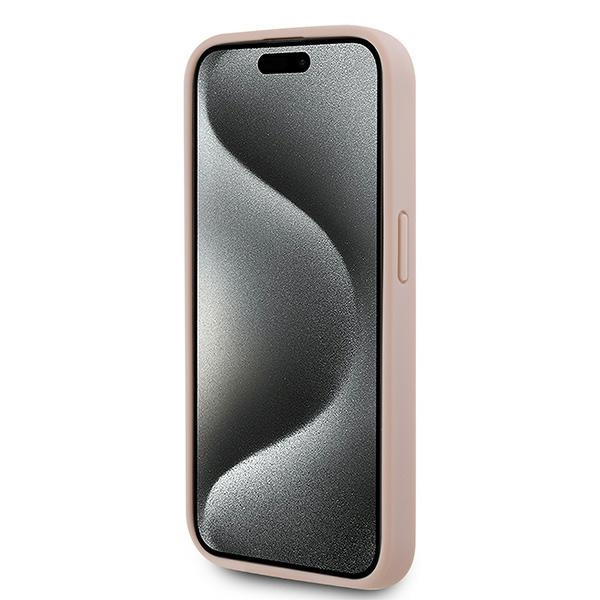 Etui Karl Lagerfeld KLHMP15LPKHPORPP iPhone 15 Pro 6.1" hardcase różowy/pink Leather Monogram Metal Logo