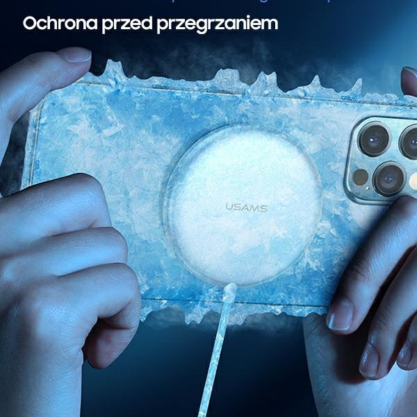 USAMS Apple iPhone 12 Serie Magnetisches W2 15W Aluminium Induktives Ladegerät US-CD160 CD160DZ01 Silber