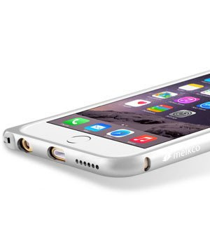 Hülle iPhone 6 6S MELKCO Metall Bumper SILBER+ Folie