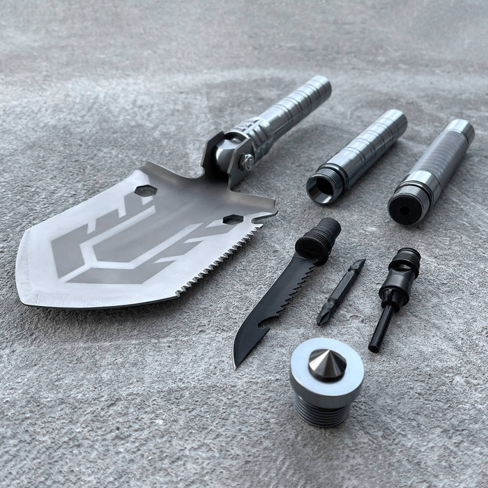 Multifunktionale Klappschaufel 10in1 Überlebensmesser Schraubenzieher Glasbrecher